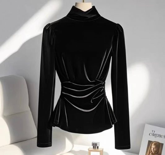 Draped  velvet Blouse