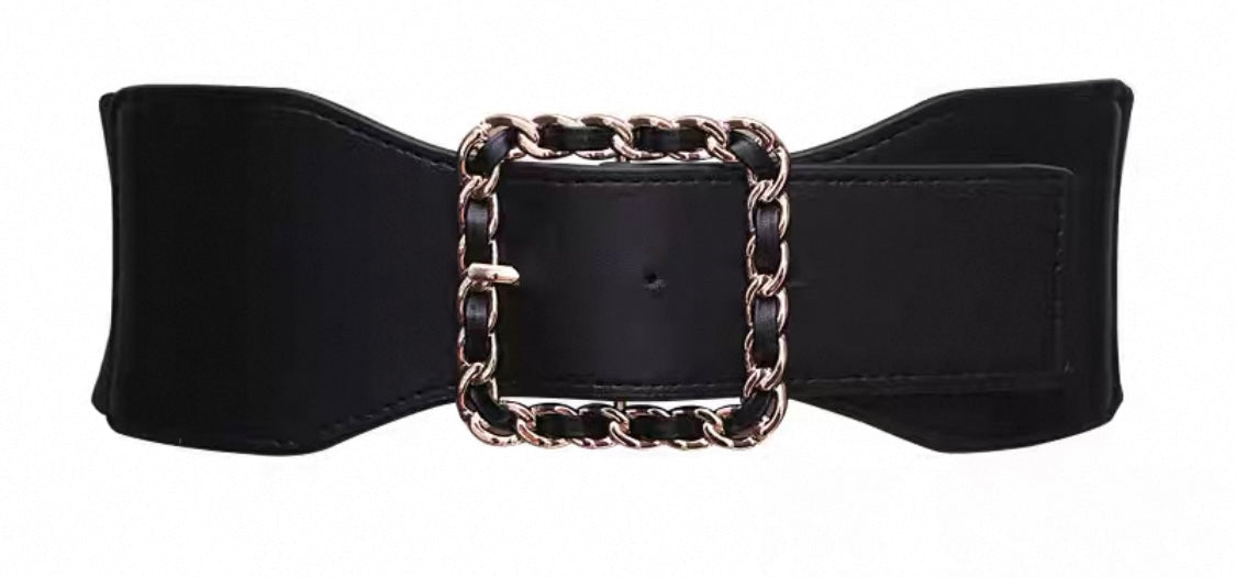 Tan Waist Belt – Chain Buckle Detail