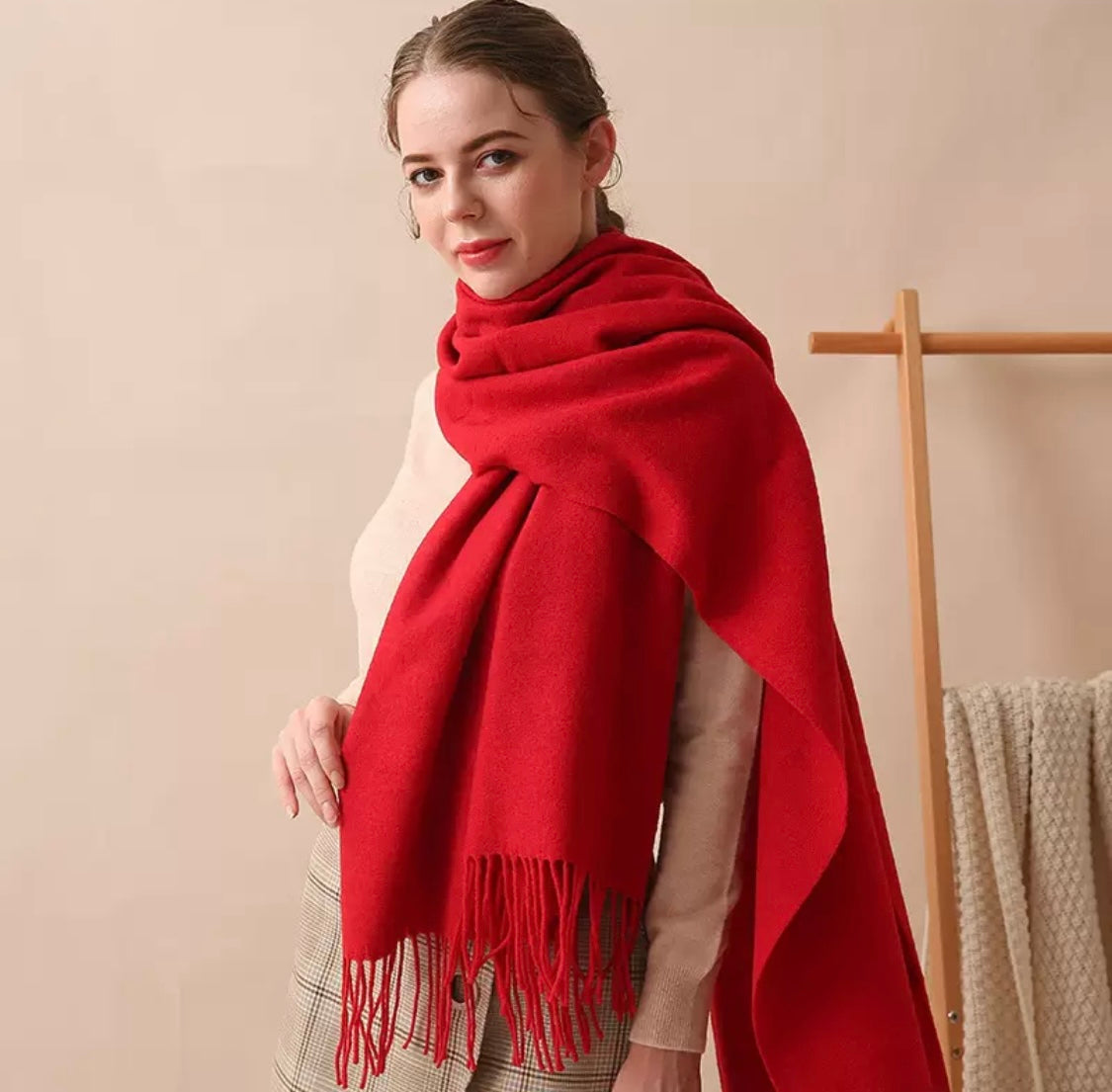 Solid Blush Scarf 200*70