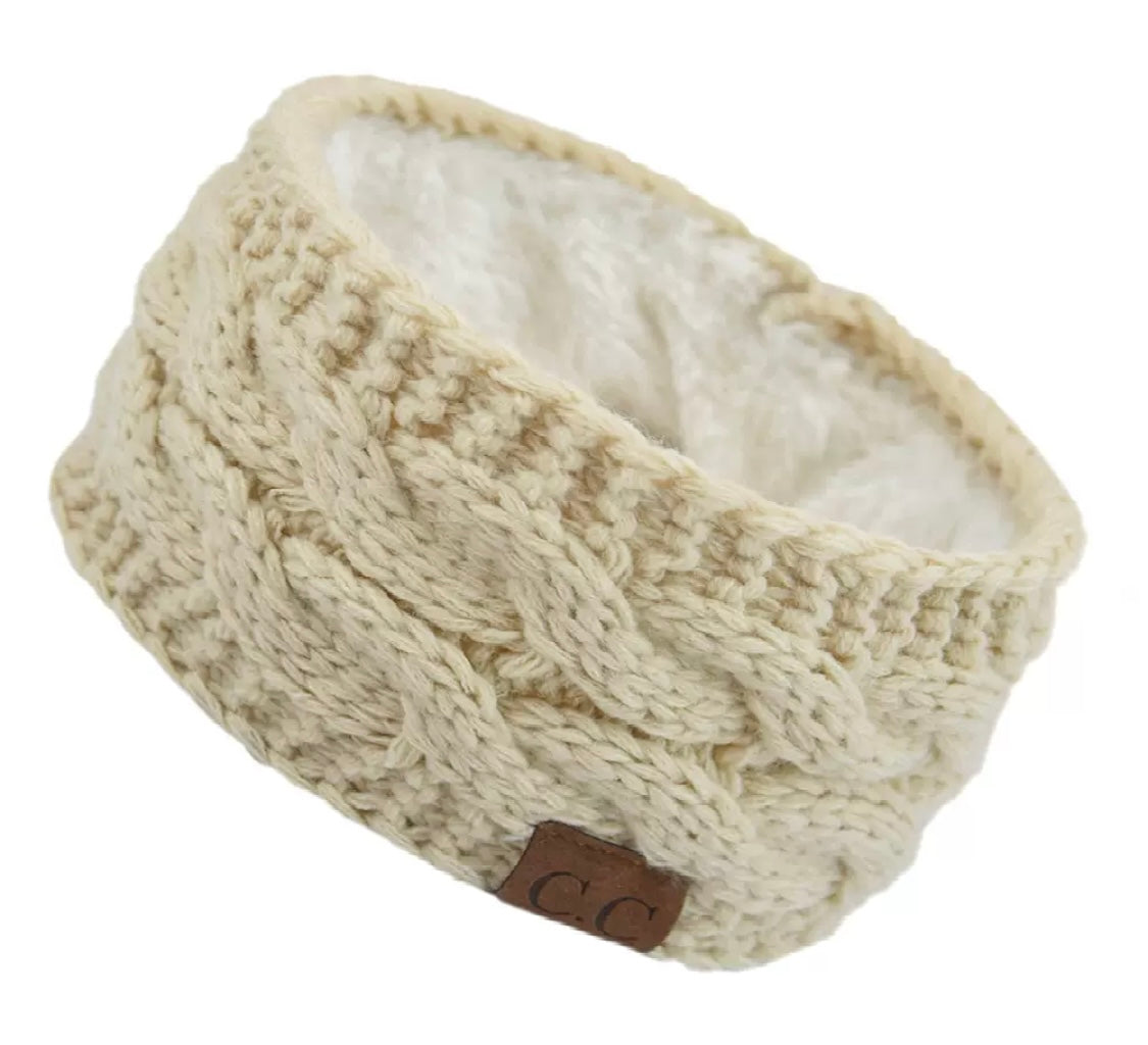 Knitted Headband with Fleece Lining