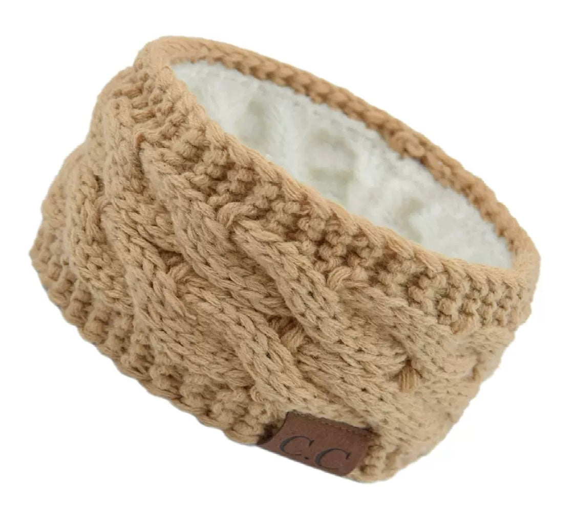 Knitted Headband with Fleece Lining