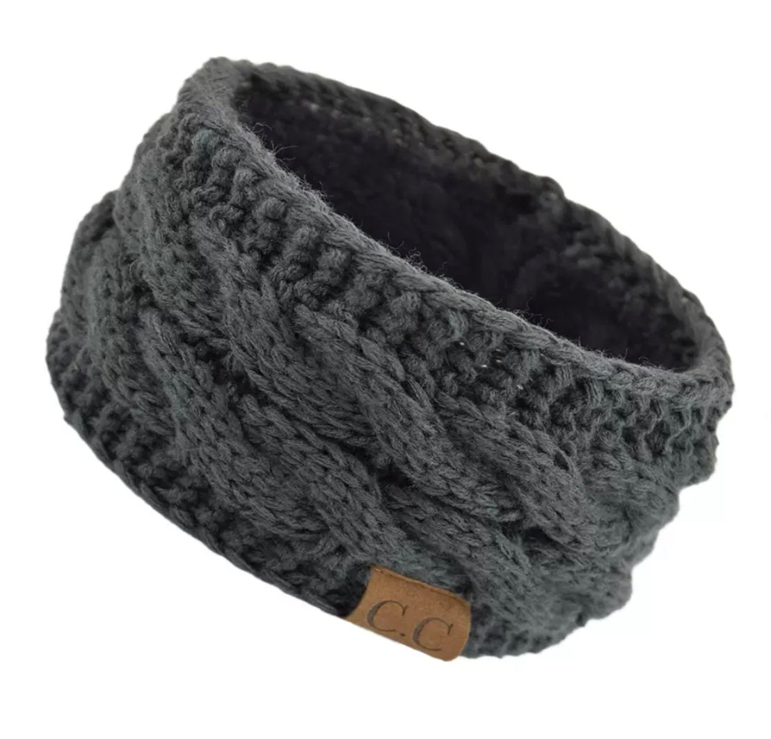 Knitted Headband with Fleece Lining