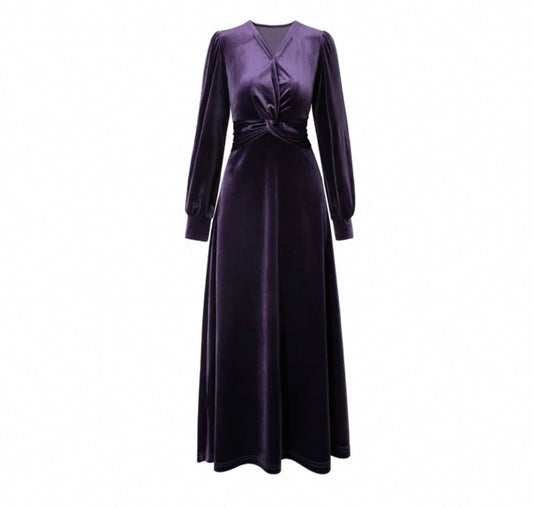 Velvet Maxi Dress – Deep Violet