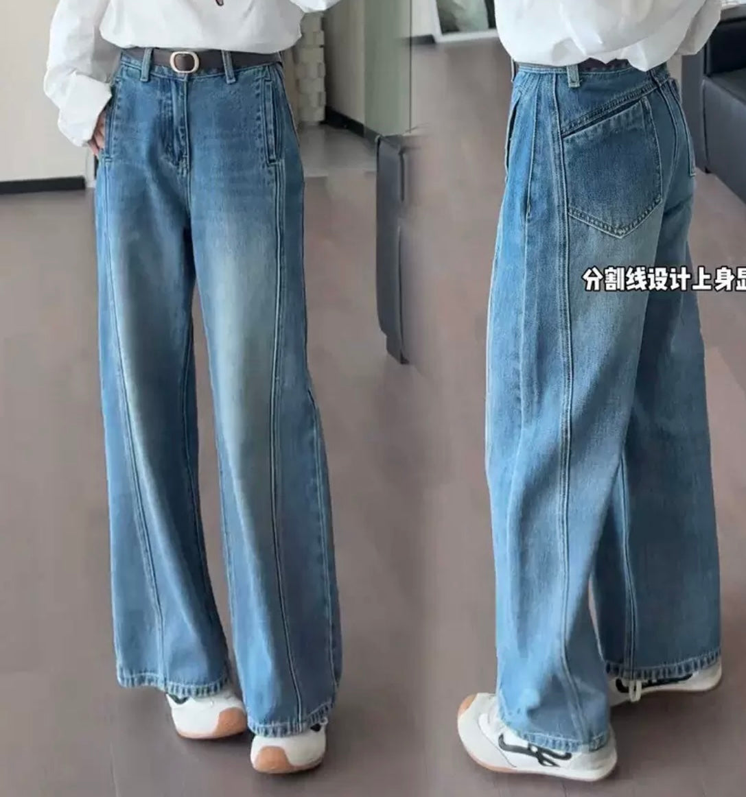 Structured Wide Leg Jeans – Premium Fit