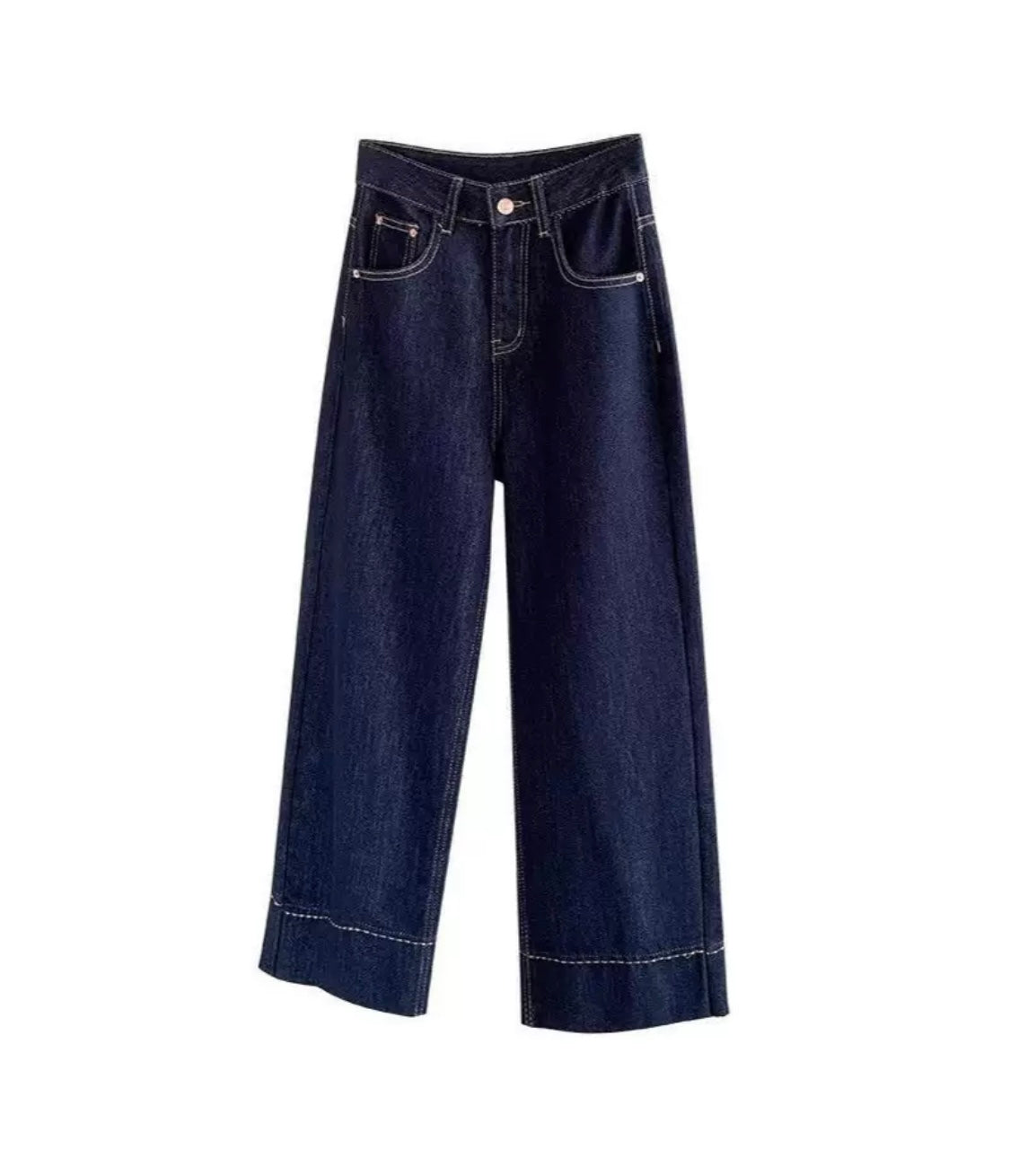 Dark Wash Wide Leg Jeans – Classic Fit