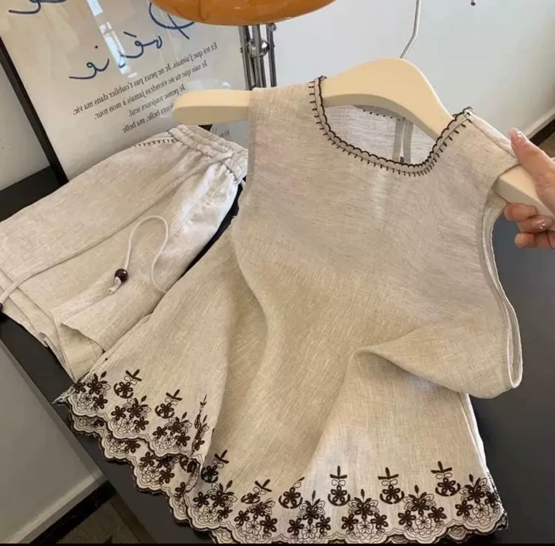 Lightweight Embroidered Set – Top & Shorts