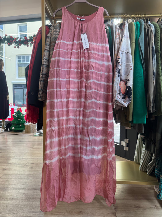 Soft Pink Tie-Dye Maxi Dress