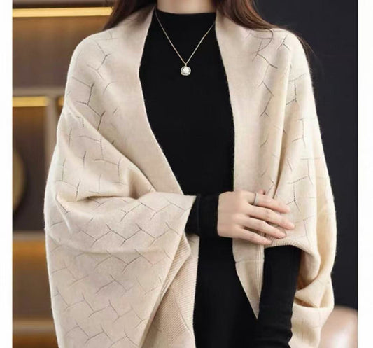 Wool Knit Shawl Scarf